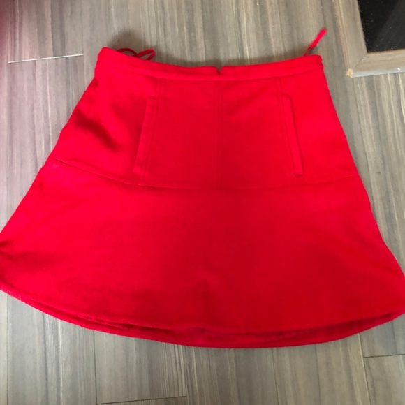 Anthropologie red felt mini skirt. - Picture 2 of 6